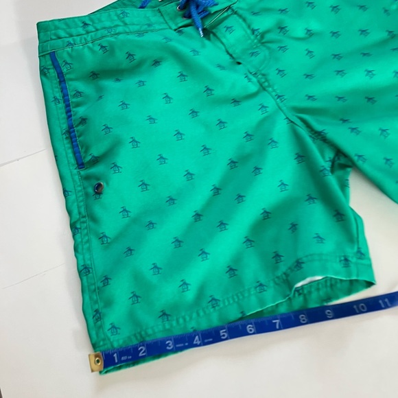 Original Penquin Munsing wear Green Swim Trunks Shorts,  Lined  Size 30 Waist - Picture 4 of 12